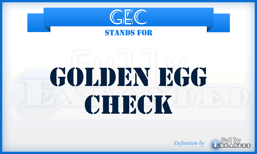 GEC - Golden Egg Check