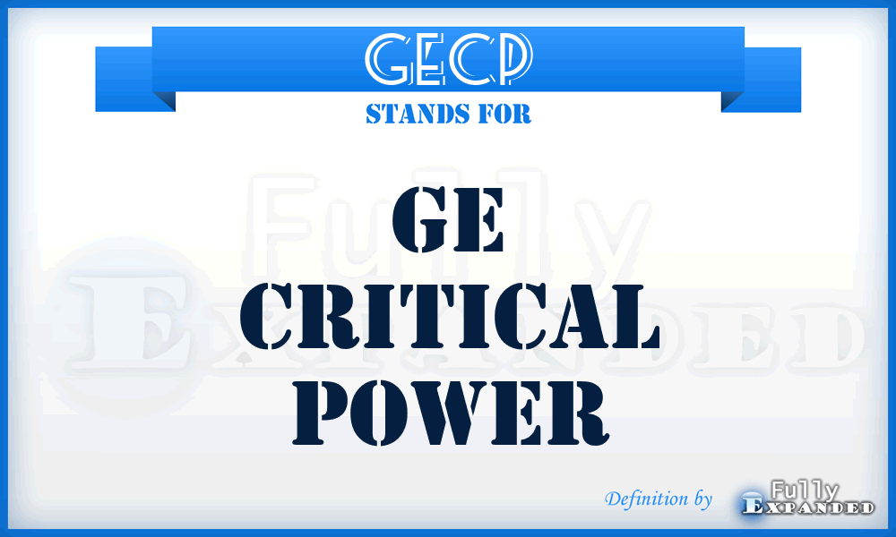 GECP - GE Critical Power