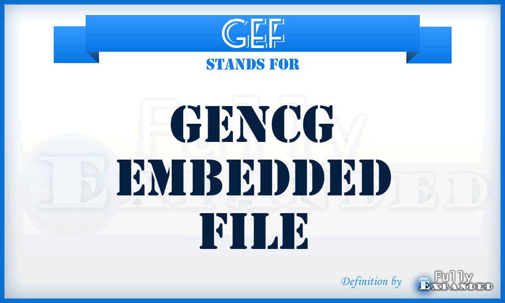 GEF - GenCG Embedded File