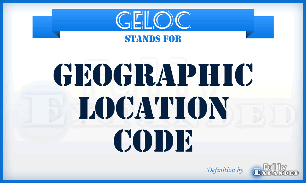 GELOC - Geographic Location Code