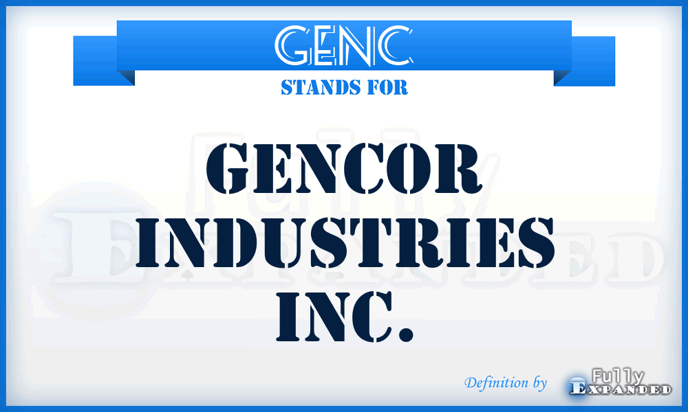 GENC - Gencor Industries Inc.