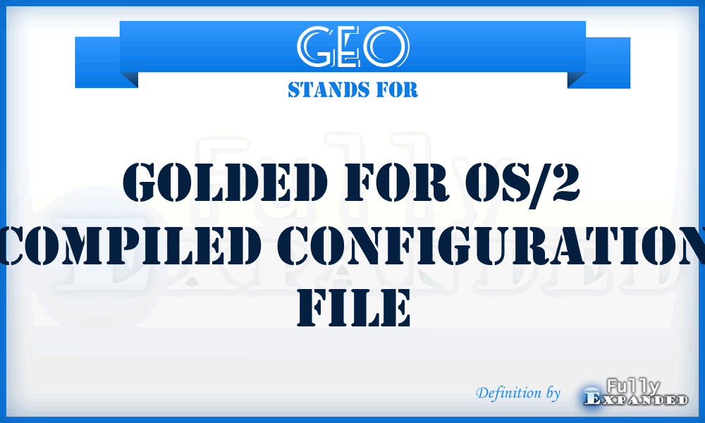GEO - GoldED for OS/2 Compiled configuration file