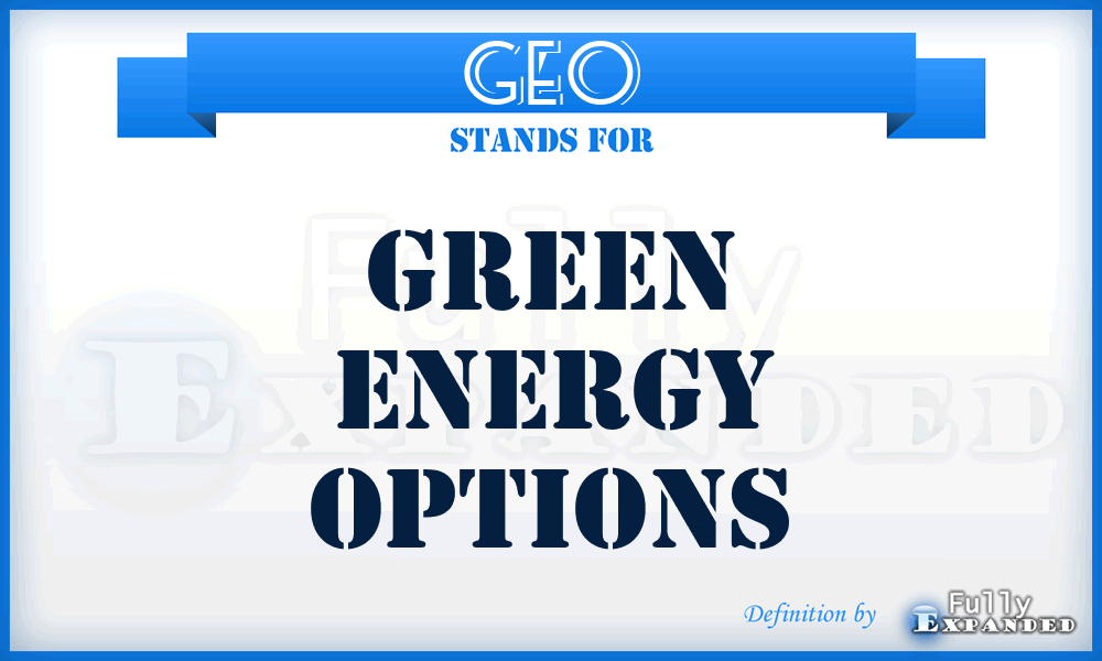GEO - Green Energy Options