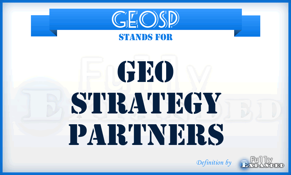 GEOSP - GEO Strategy Partners