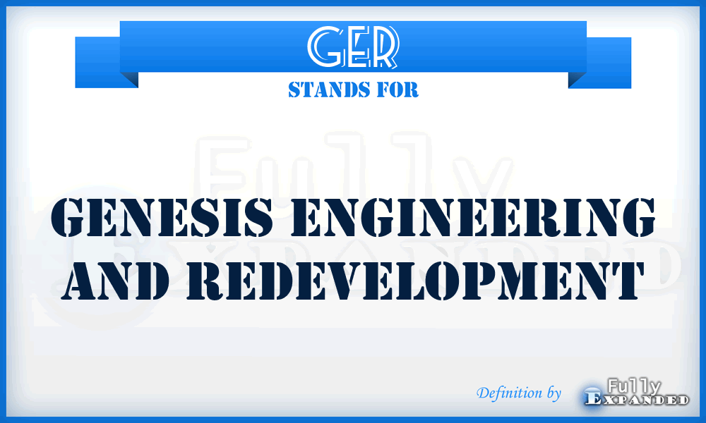 GER - Genesis Engineering and Redevelopment