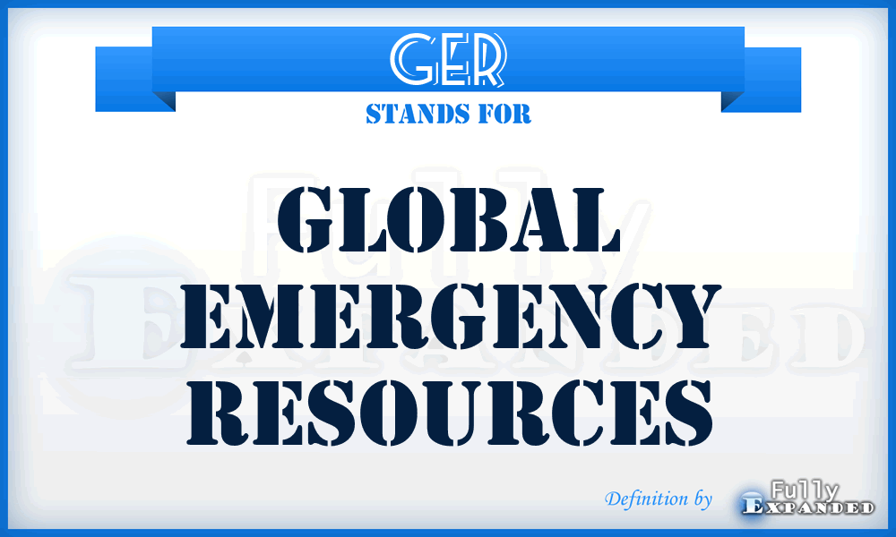 GER - Global Emergency Resources