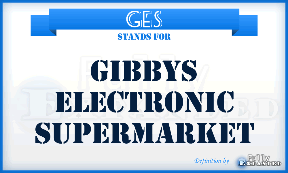 GES - Gibbys Electronic Supermarket