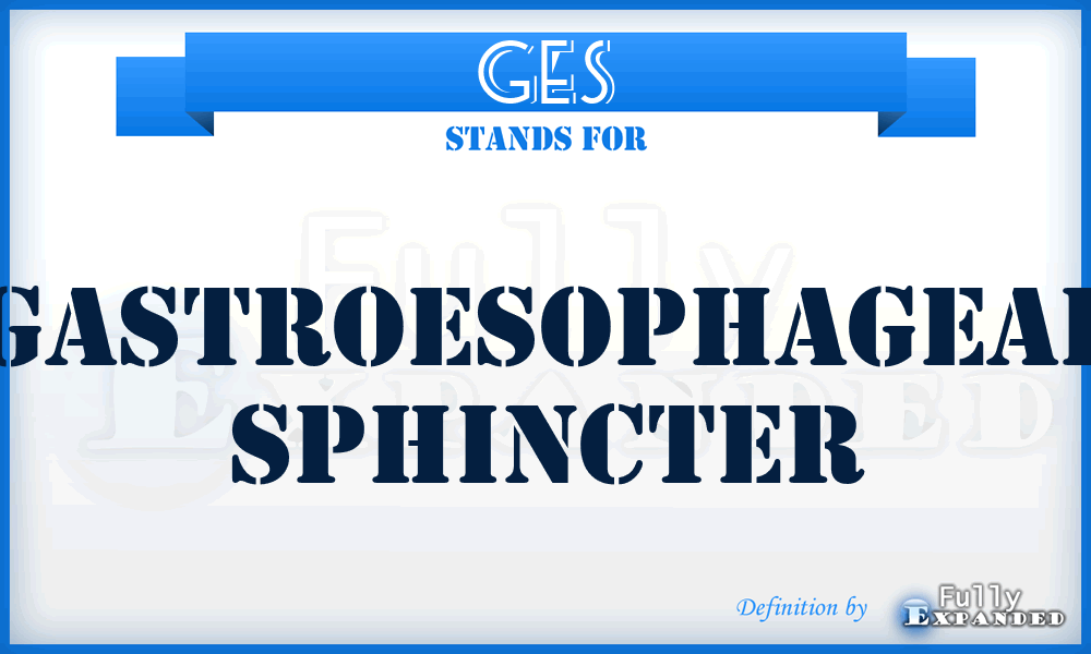 GES - gastroesophageal sphincter