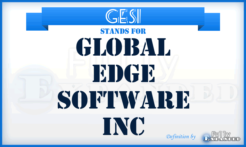 GESI - Global Edge Software Inc