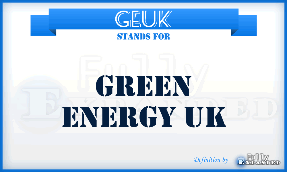 GEUK - Green Energy UK