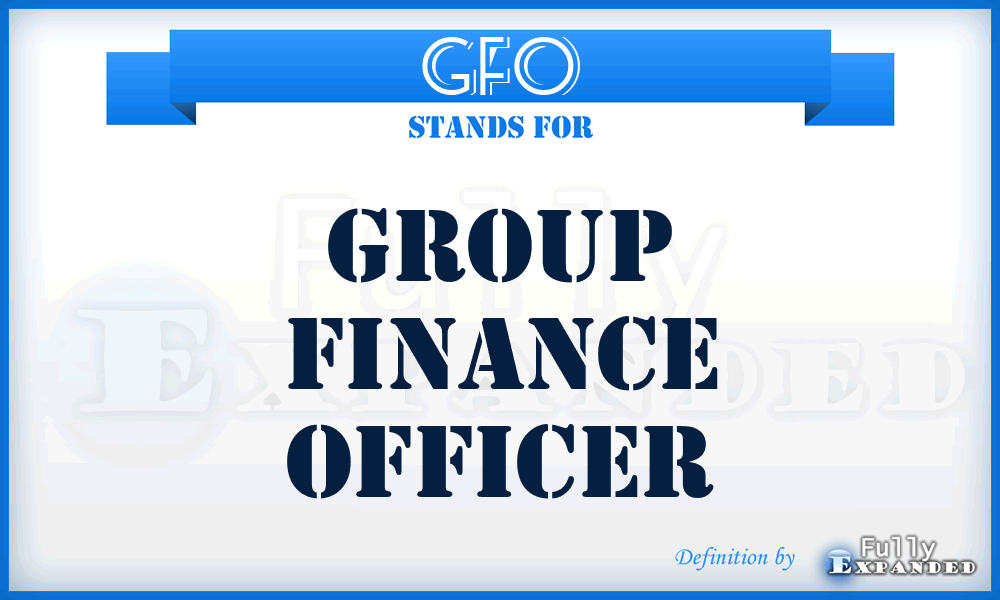 GFO - Group Finance Officer