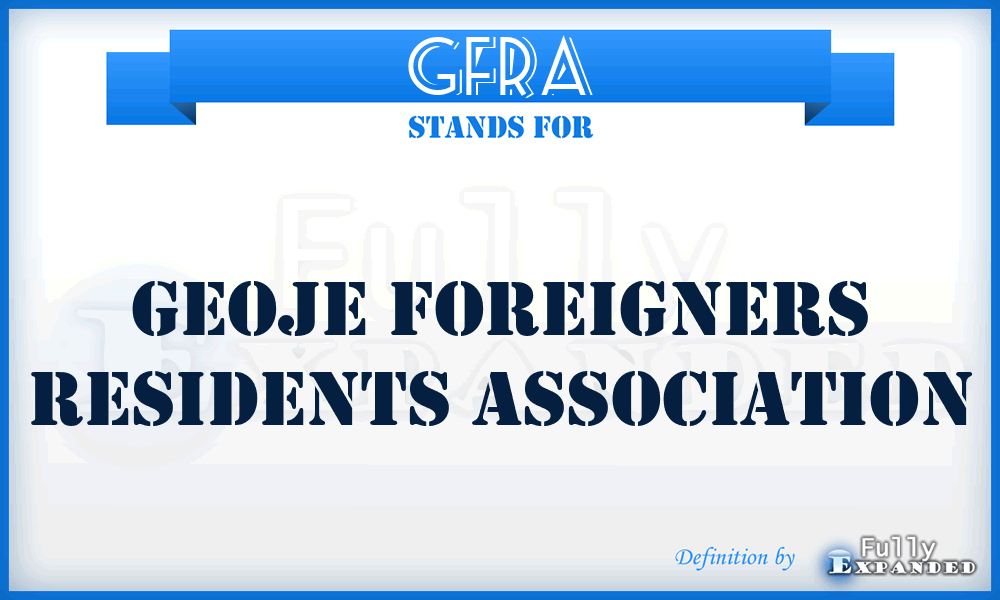 GFRA - Geoje Foreigners Residents Association