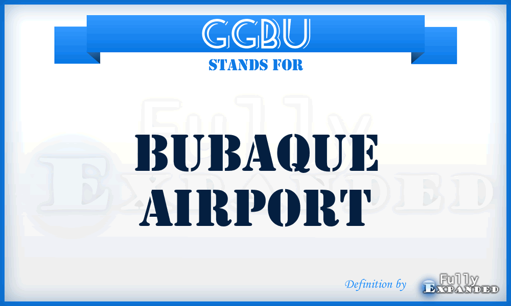 GGBU - Bubaque airport