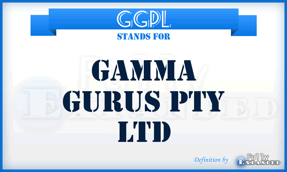 GGPL - Gamma Gurus Pty Ltd