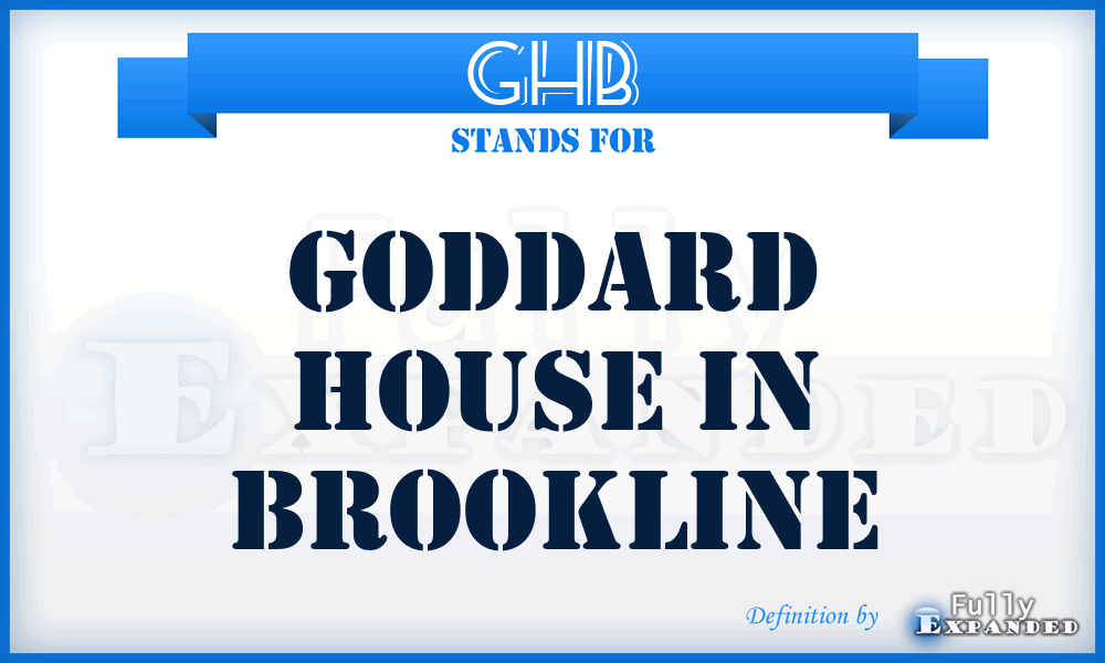 GHB - Goddard House in Brookline