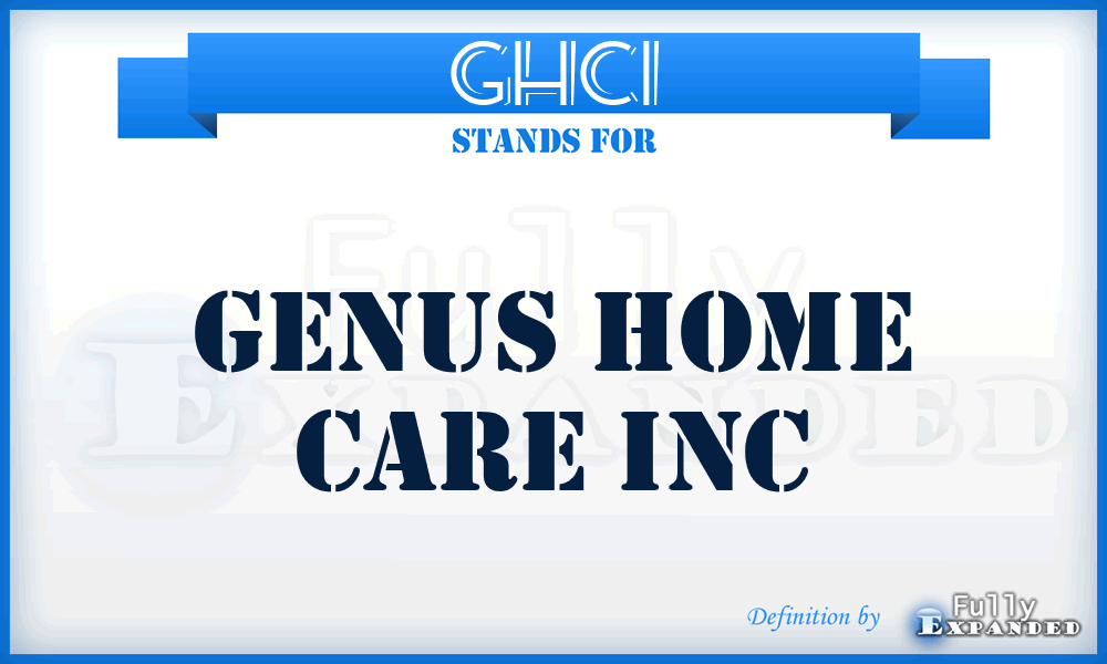 GHCI - Genus Home Care Inc
