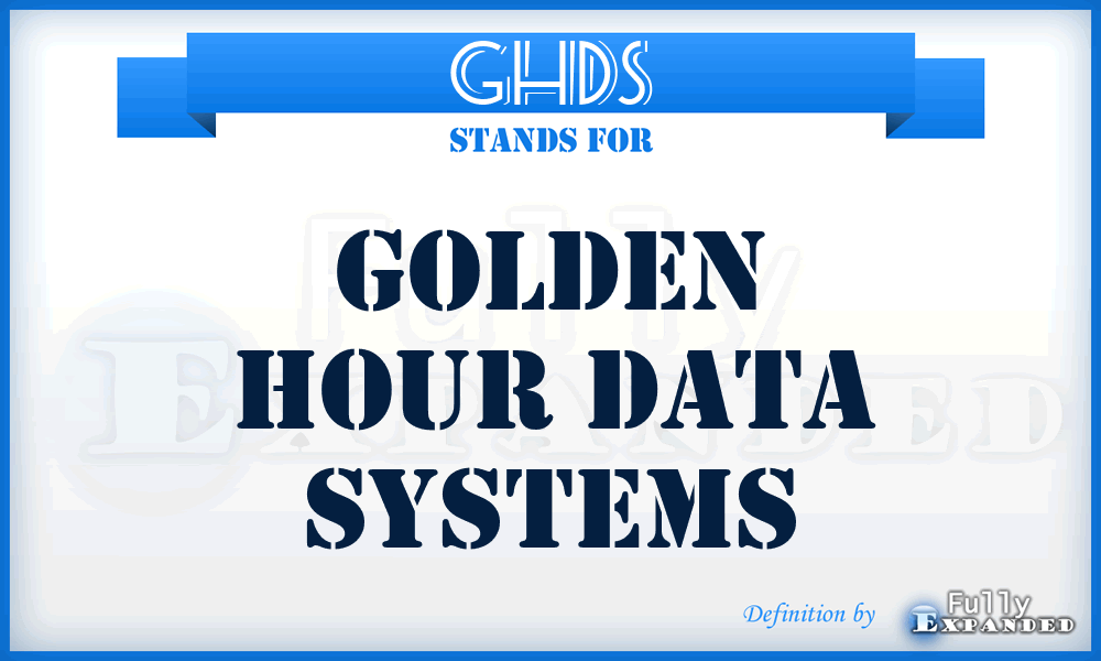 GHDS - Golden Hour Data Systems