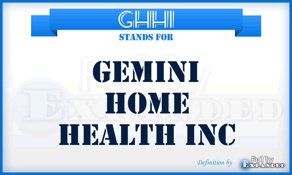 GHHI - Gemini Home Health Inc