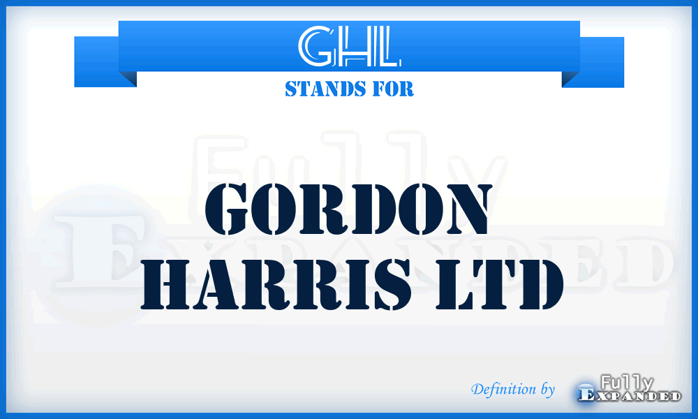 GHL - Gordon Harris Ltd