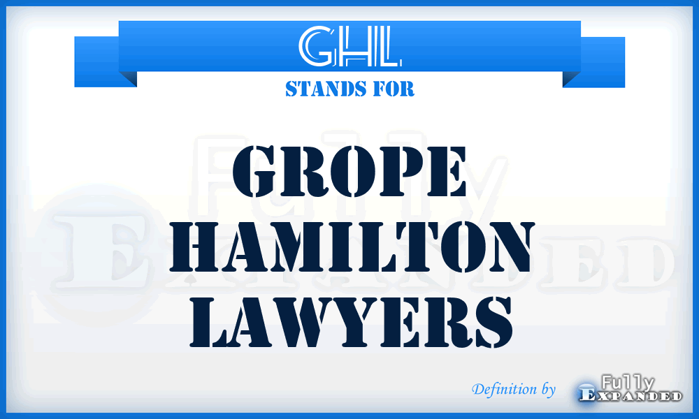 GHL - Grope Hamilton Lawyers