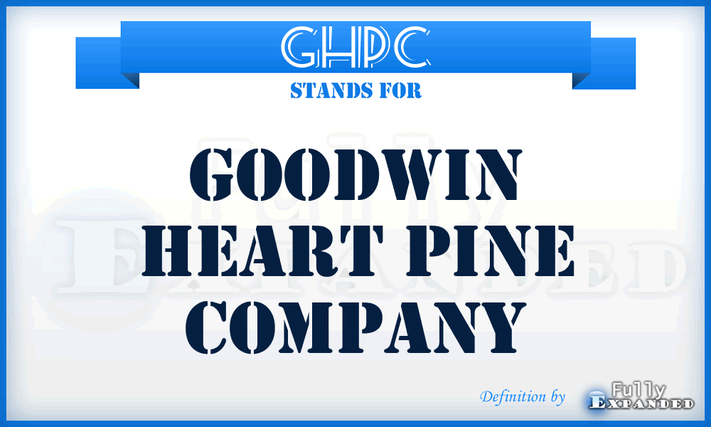 GHPC - Goodwin Heart Pine Company