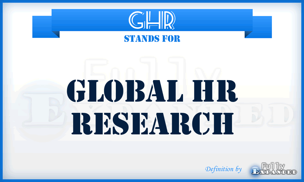 GHR - Global Hr Research
