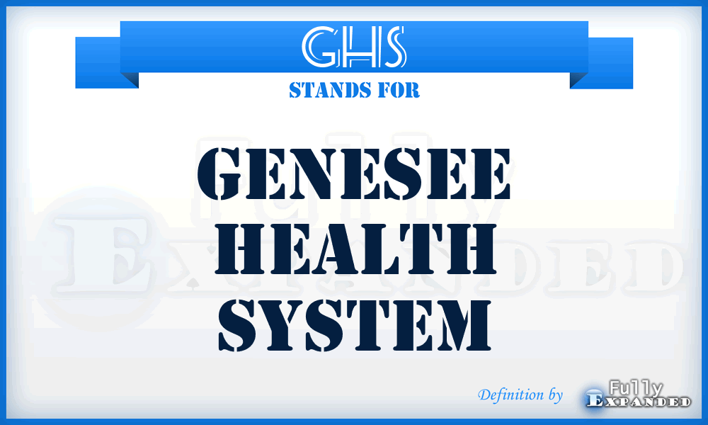 GHS - Genesee Health System