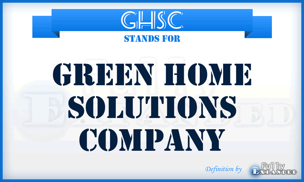 GHSC - Green Home Solutions Company