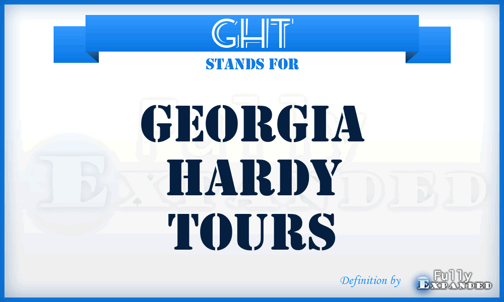 GHT - Georgia Hardy Tours