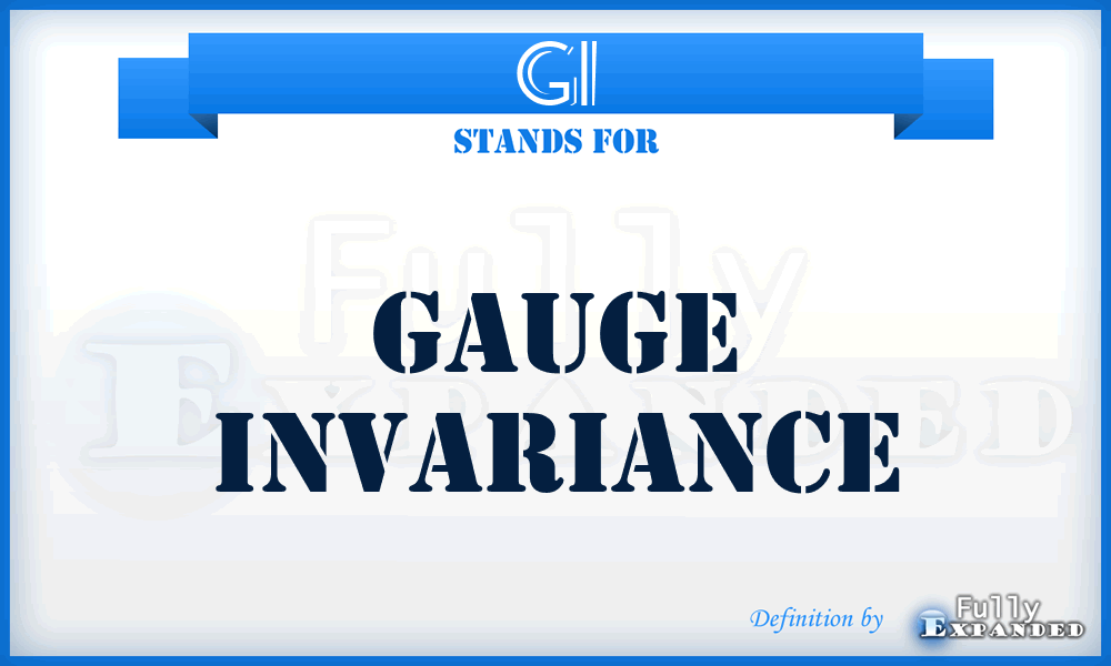 GI - Gauge Invariance