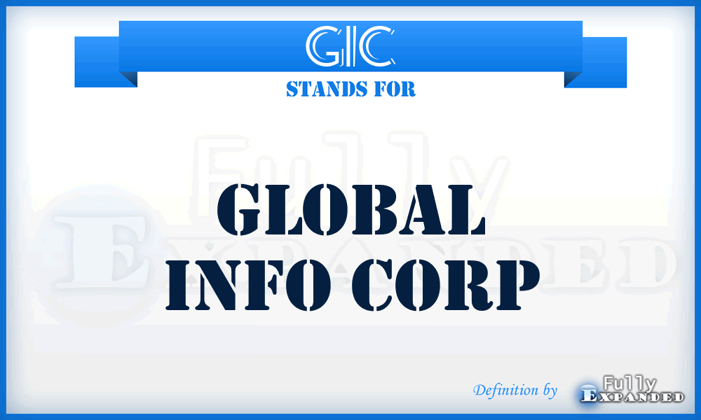 GIC - Global Info Corp