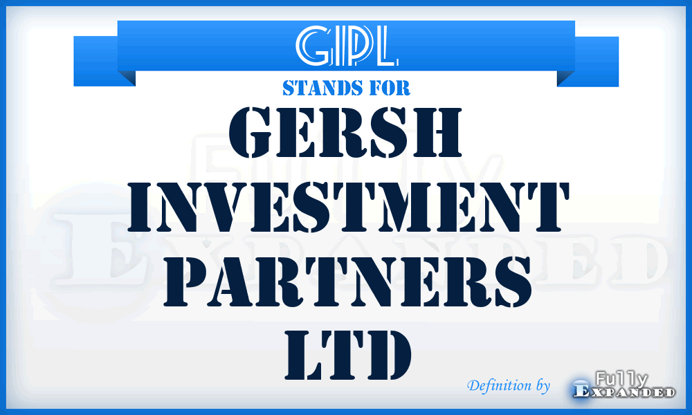 GIPL - Gersh Investment Partners Ltd
