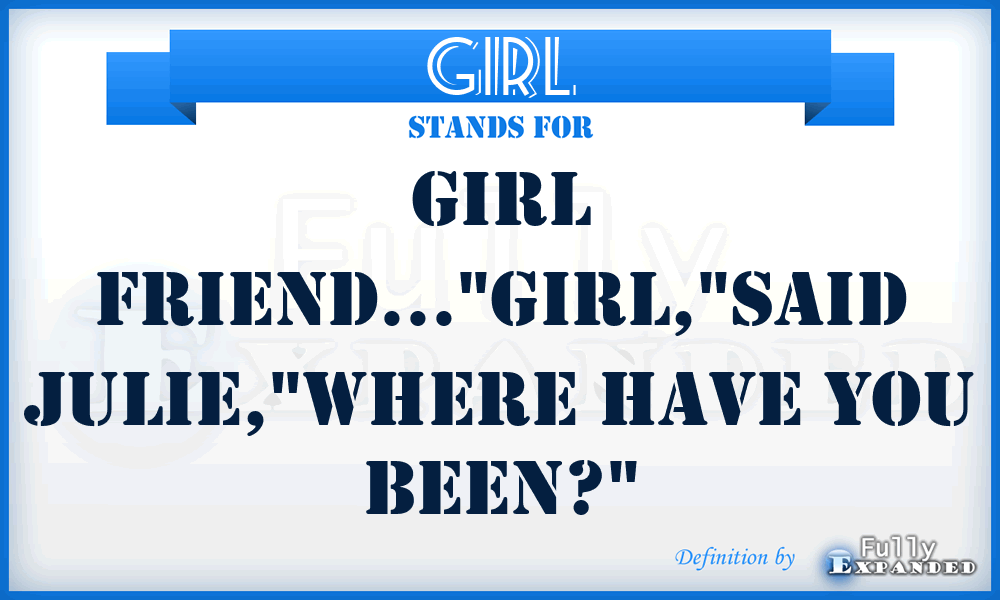 GIRL - Girl friend...