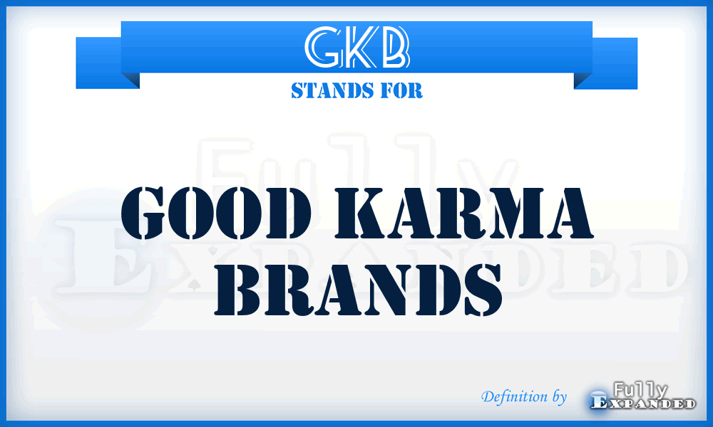 GKB - Good Karma Brands