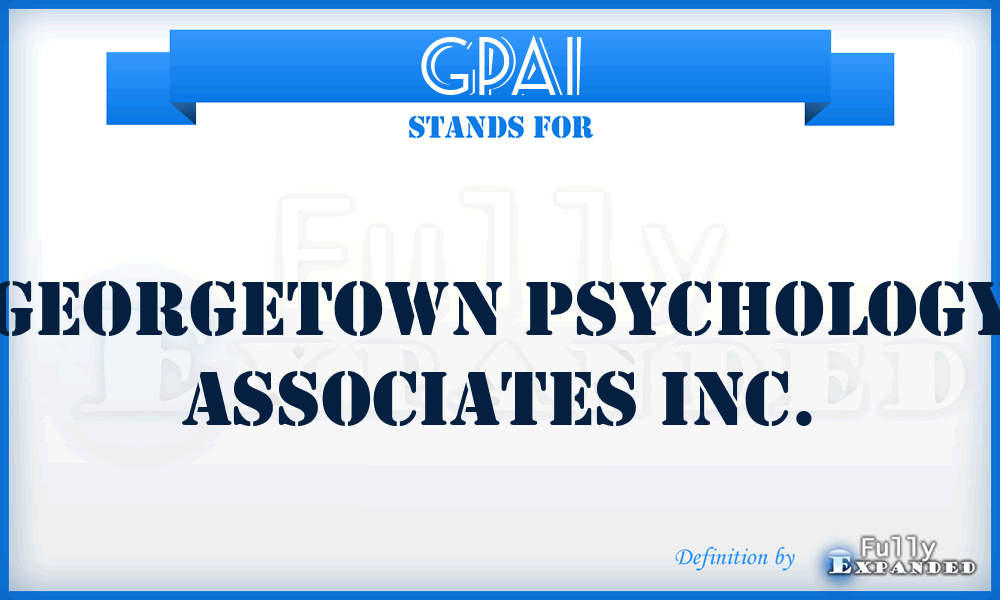 GPAI - Georgetown Psychology Associates Inc.