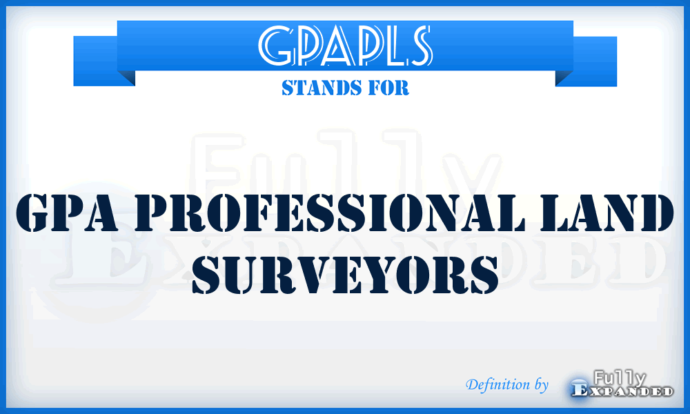 GPAPLS - GPA Professional Land Surveyors