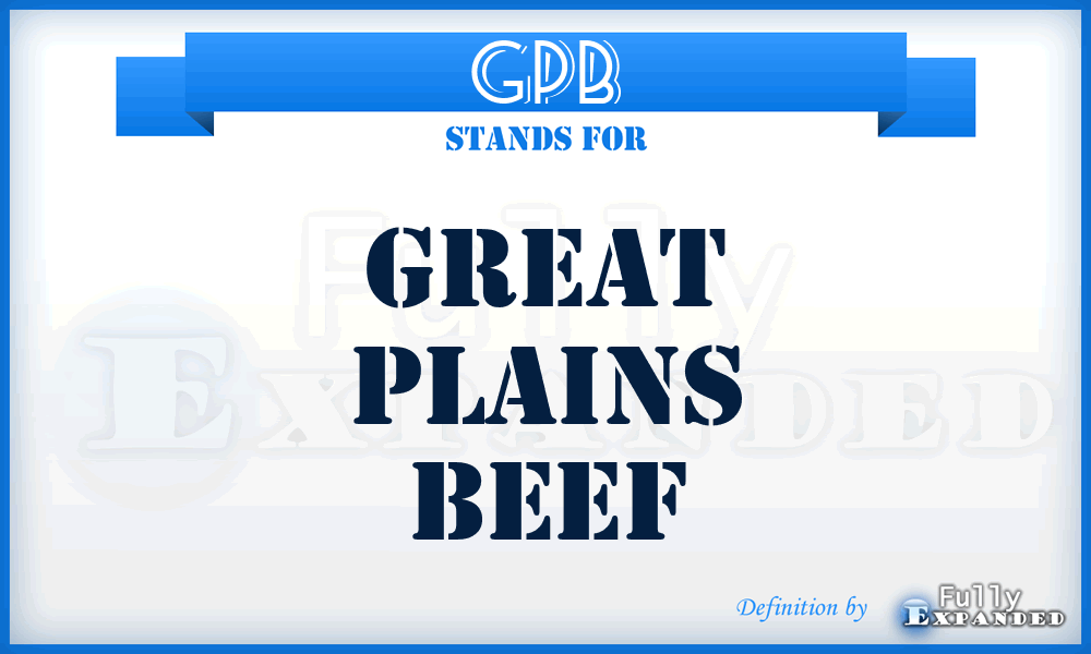 GPB - Great Plains Beef