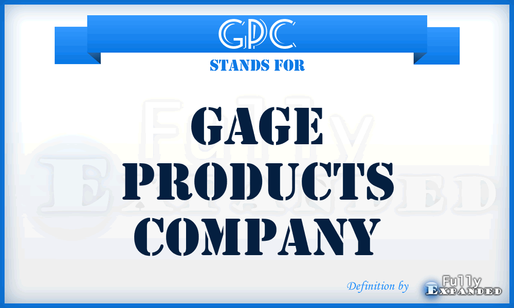 GPC - Gage Products Company