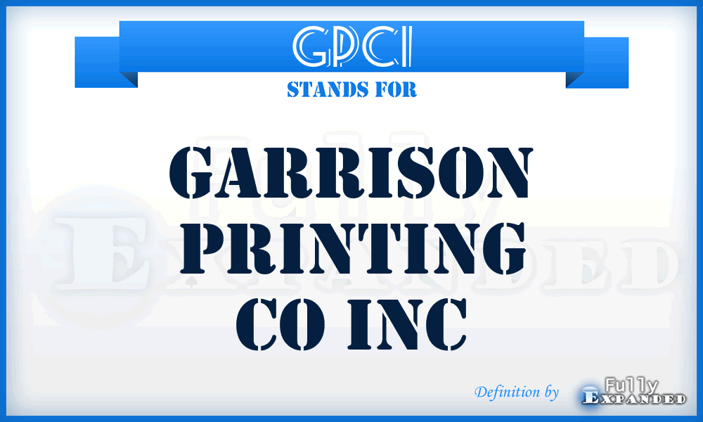 GPCI - Garrison Printing Co Inc