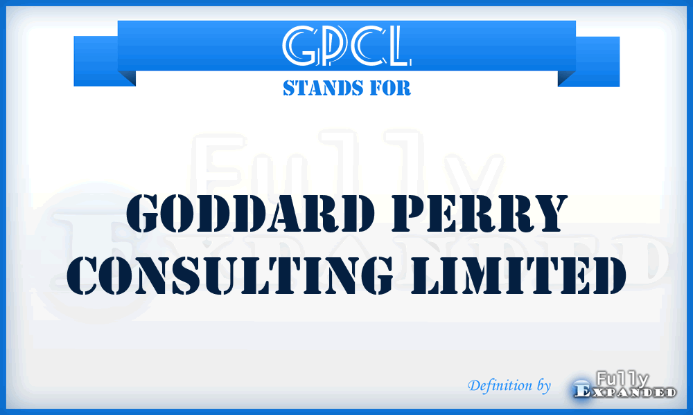 GPCL - Goddard Perry Consulting Limited