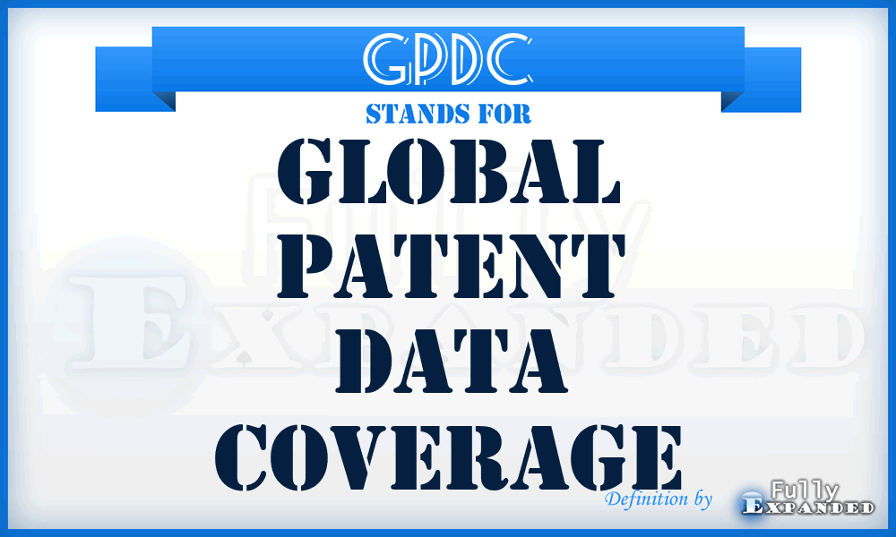 GPDC - Global Patent Data Coverage