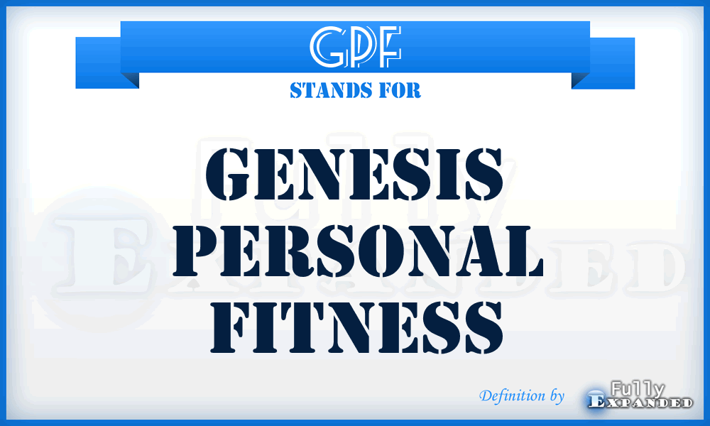 GPF - Genesis Personal Fitness