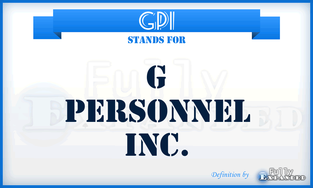 GPI - G Personnel Inc.