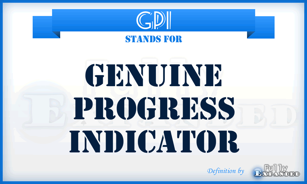 GPI - Genuine Progress Indicator