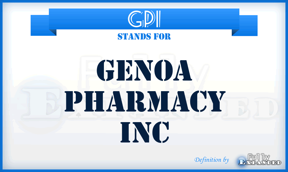 GPI - Genoa Pharmacy Inc