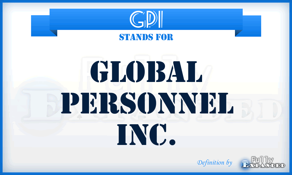 GPI - Global Personnel Inc.