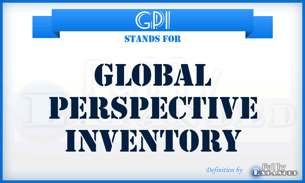 GPI - Global Perspective Inventory