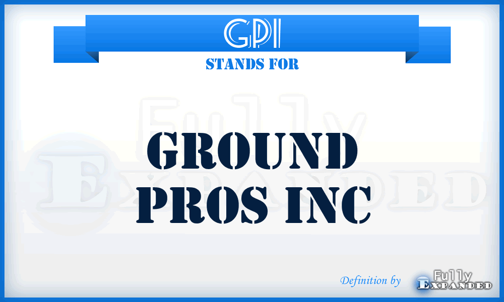 GPI - Ground Pros Inc