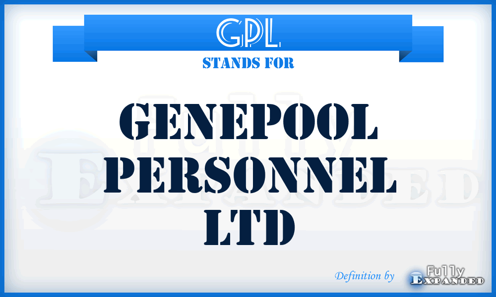 GPL - Genepool Personnel Ltd