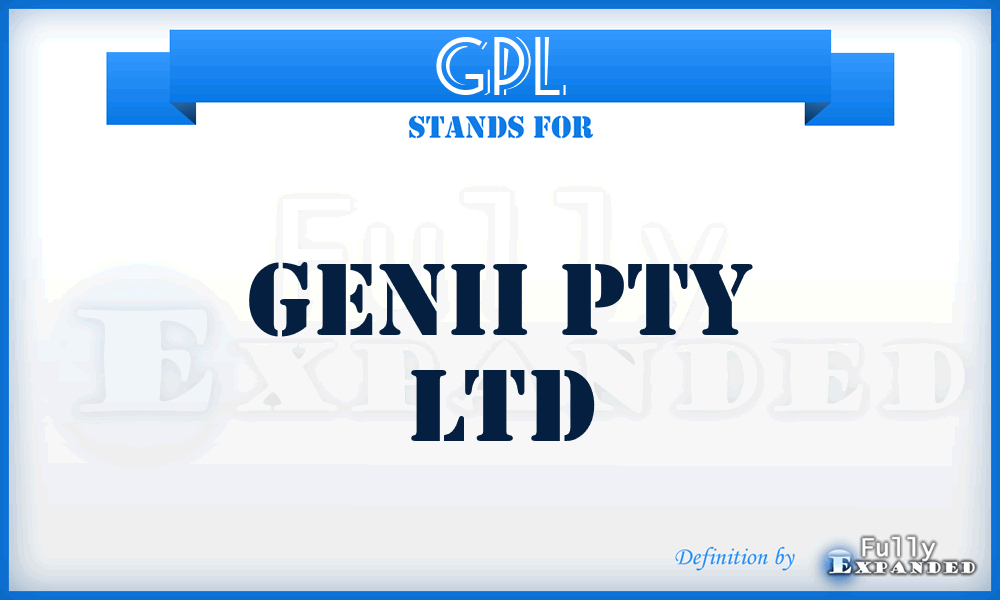 GPL - Genii Pty Ltd